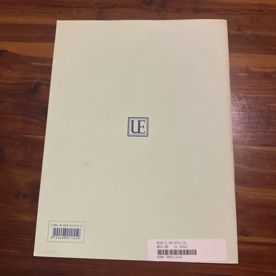 Max Reger Sonata for Clarinet and Piano Op. 49/2 Clarinet & Piano Sheet Music - Image 2 of 3