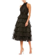 Mac Duggal Layered Polka Dot Cocktail Dress Women's