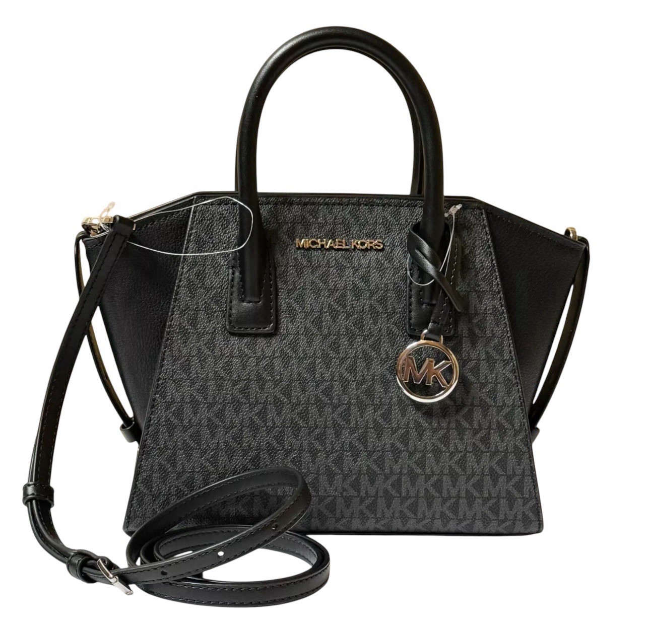 MICHAEL KORS ブラックハンドバッグ ※袋は皺があります。 Michael Kors Avril Small Satchel Shoulder Crossbody Bag MK