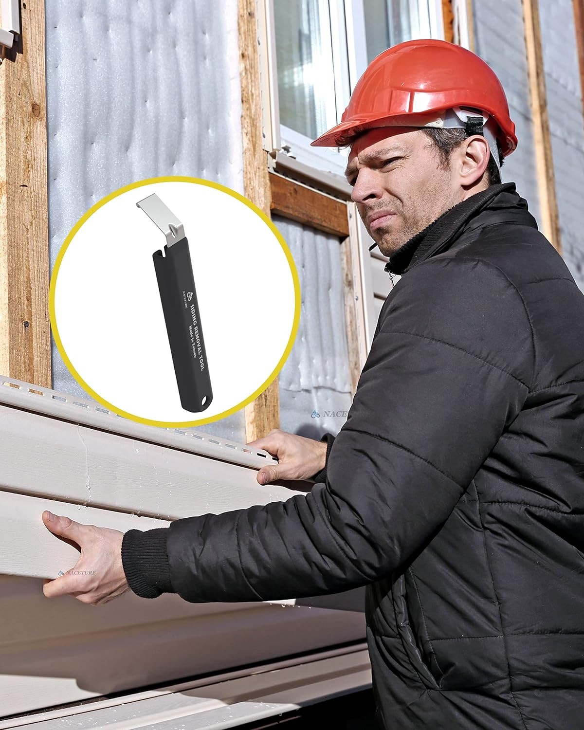 NACETURE Vinyl Siding Removal Tool 2 Pack – 7 Inch Heavy Duty Steel Black 