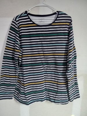 TALBOTS Plus 2X Cotton Sp Striped Women's Basic Everyday Comfort Top Casual