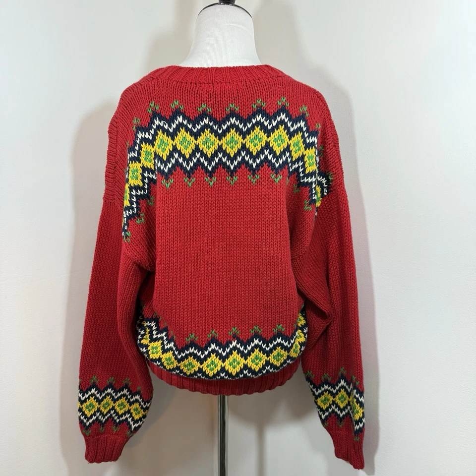 De Colección Liz Claiborne Cárdigan Suéter Años 90 Hierba Lino Algodón Concha Botón Invierno Foto 4 de 4