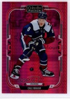 2025-26 O-Pee-Chee Platinum Red Prism /199 Cale Makar #1 1u18