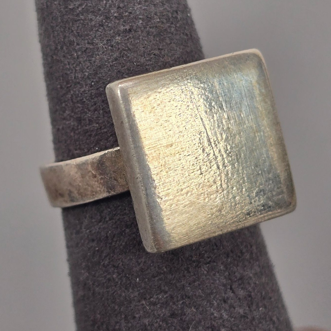 Solid 925 Sterling Silver Geometric Square Statem… - image 1