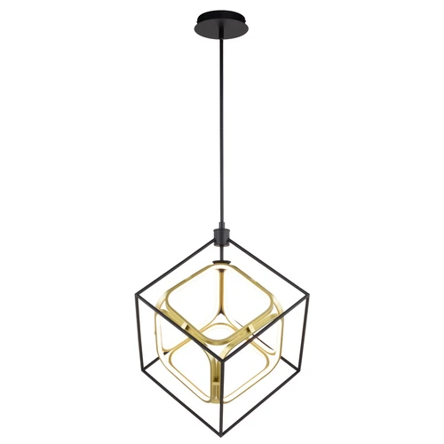 Anson 23.5-in. W LED Pendant Matte Black and Gold - Picture 1 of 6