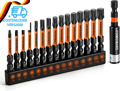 Torx Bit Set Lang, COMOWARE 16-Tlg. 50Mm-Lang Torx Mit Loch Set (T5-T40, TT20-TT