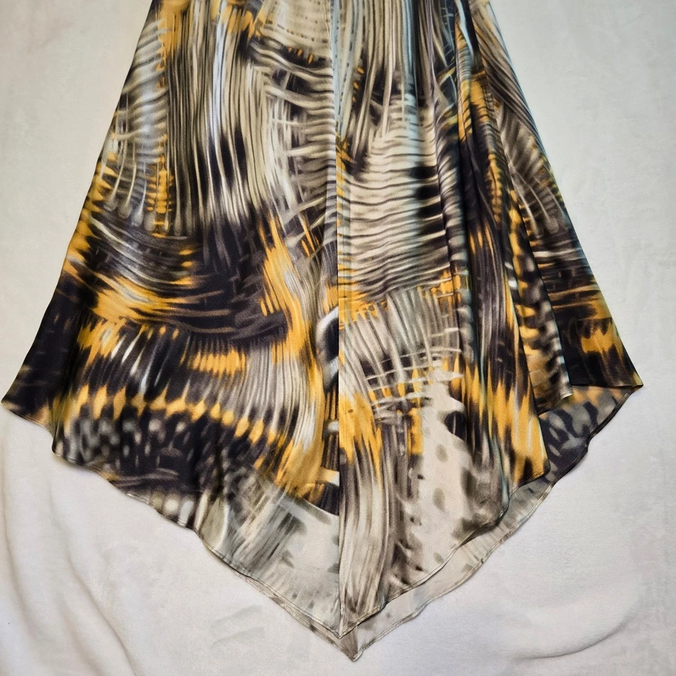 Vestido midi Etcetera 100 % seda cuello en V estampado abstracto talla 6 Foto 4 de 4