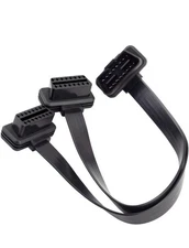 16 Pin OBD2 OBDII Splitter Extension Cable Male to Dual Female