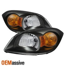 Fit 2005-2010 Chevy Cobalt 07-09 Pontiac G5 Black Headlights Left Right Light Fit 2005-2010 Chevy Cobalt 07-09 Pontiac G5 Black Headlights Left Right Light