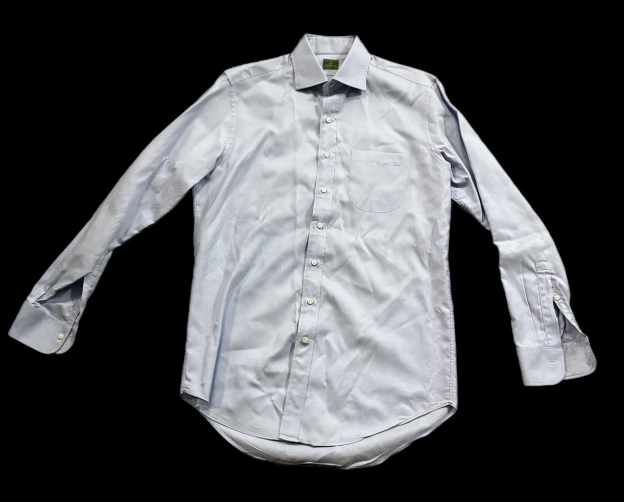 Sid Mashburn Solid Blue Textured Button Down Shir… - image 1