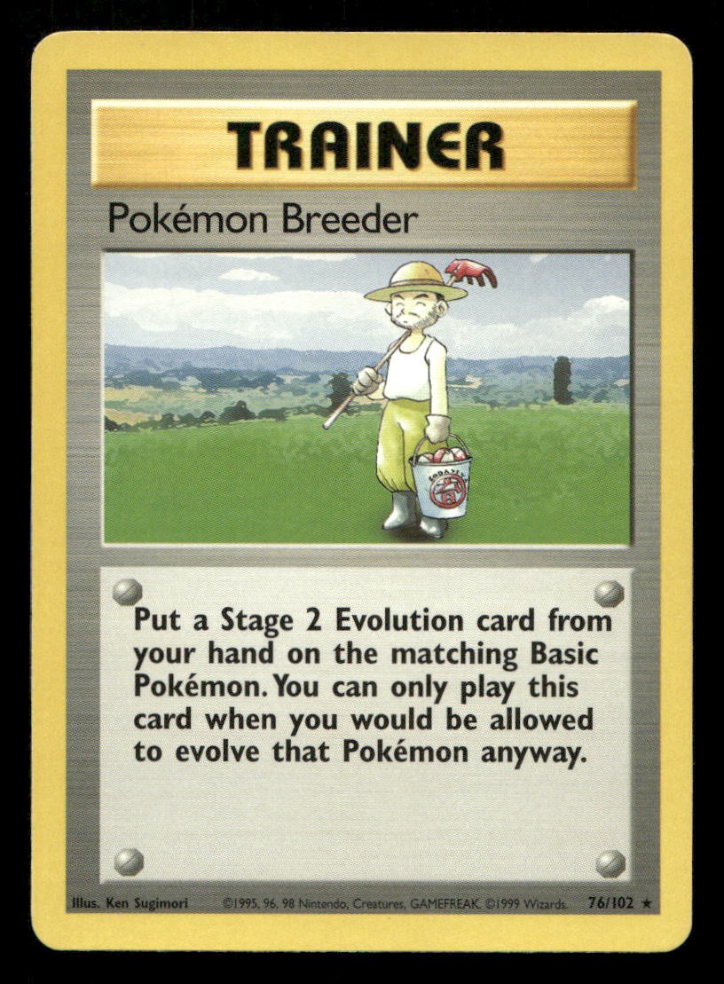 Pokemon Breeder 105/130 Base Set 2 LP Pokemon