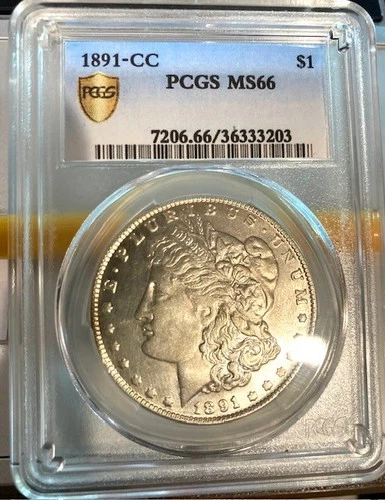1891 CC SILVER COIN.  MS66 IN CASE!