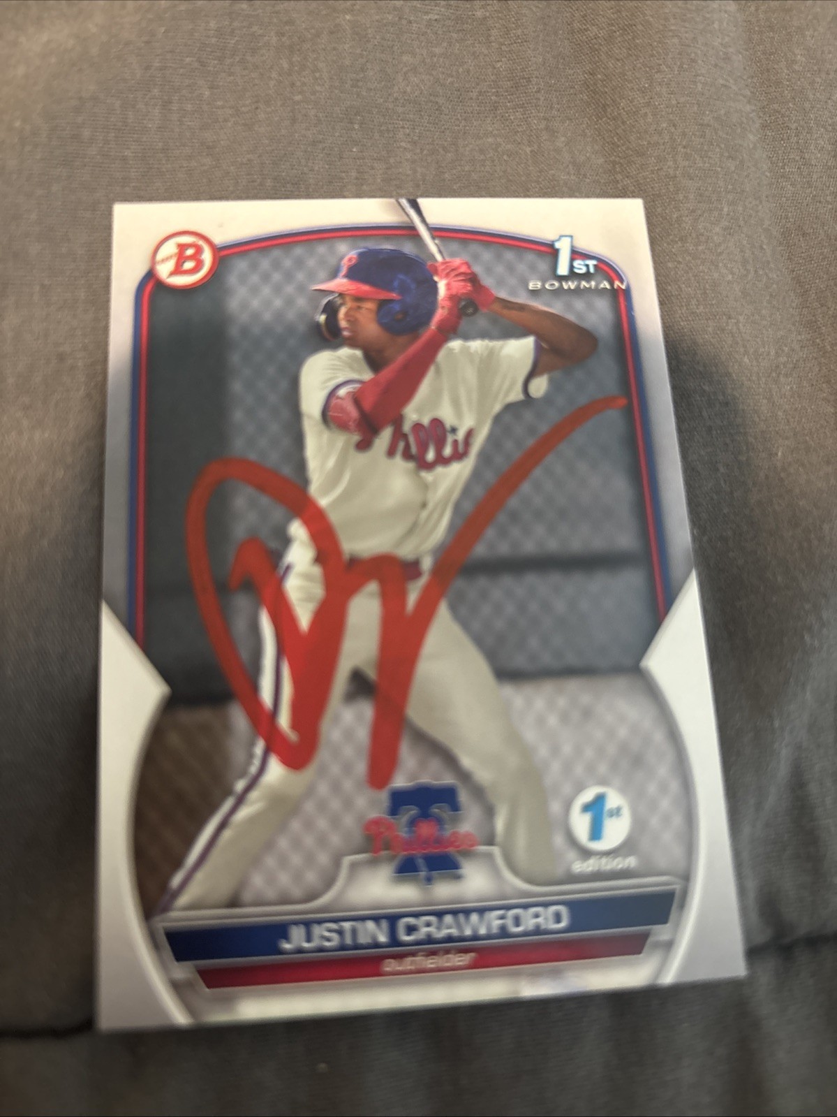 2023 Bowman Chrome Signed  Justin Crawford Paper Auto 1st #BCP-3 Phillies GTP
