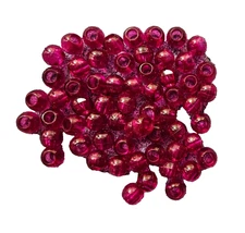 LOT OF 60 RED ACRYLIC HARD PLASTIC  1/2" BEADS DIY BIRD PARROT TOY PART CRAFT