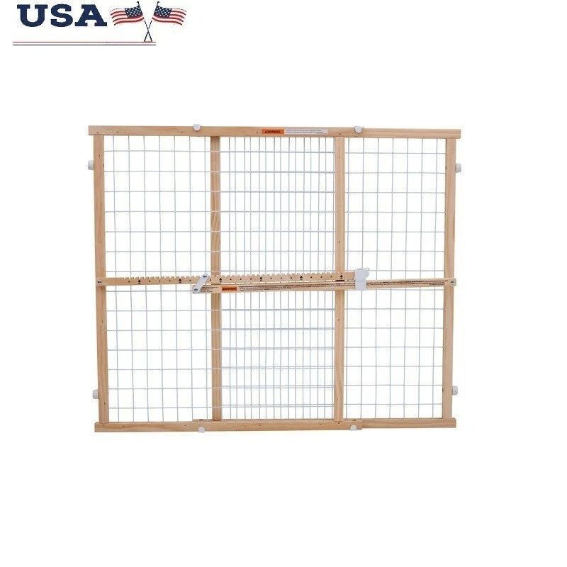 Wooden Metal Baby Safety Gate Adjustable Width 30-50 Inch Tool Free Installation