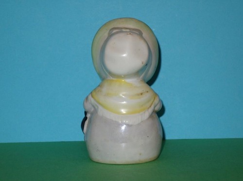 Seltene antike deutsche Glanz Glanz glasierte Porzellan Figur Dame Salzstreuer - Bild 6 von 12