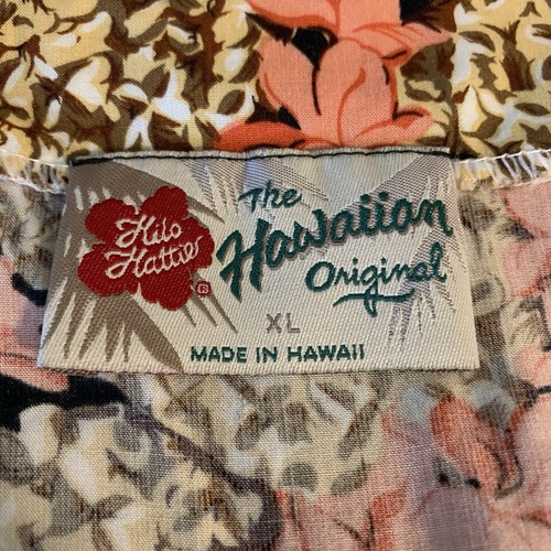 Hilo Hattie Women XL Black Hawaiian Tropical Lei Plumeria Pineapple Cruise Aloha - Picture 4 of 5