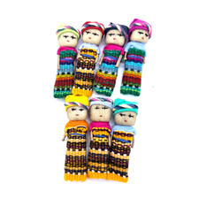 Set of 6 Guatemalan handmade Worry Dolls colourful crafted Artisan Made