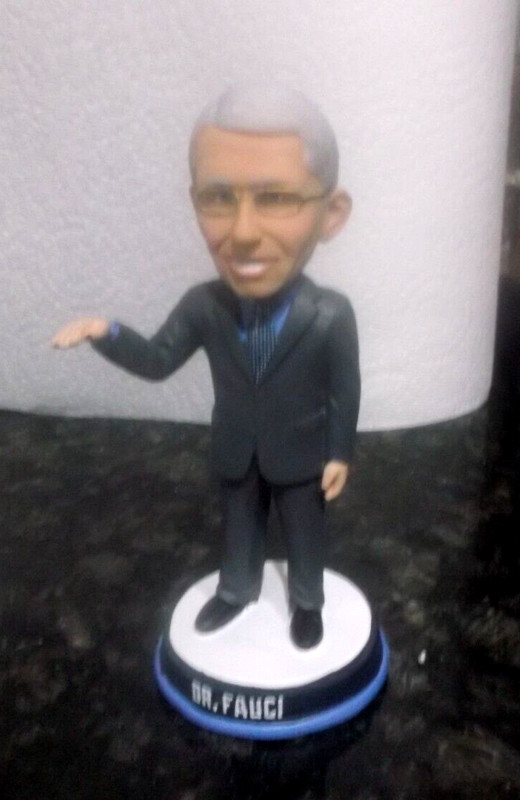 Dr. Fauci Bobblehead Blue Tie Flat Hand Dr. Anthony Fauci "Flatten the Curve"MIB