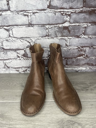 UGG 1098310 BANDARA Brown Leather Block Heel Ankle Booties SAHARA Boots Women 8M - Picture 15 of 24