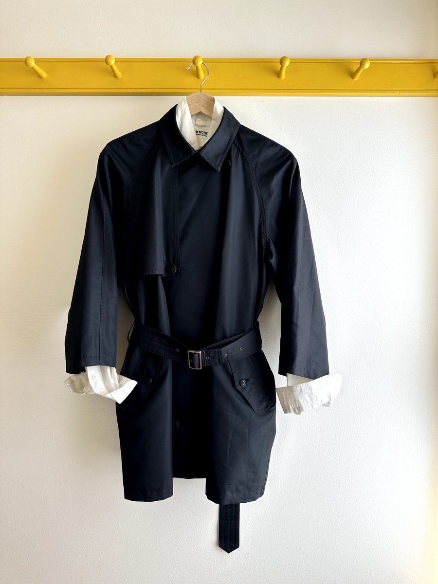 Vintage 70s rare Issey Miyake Sport black boxy nylon trench Vintage 70s rare Issey Miyake Sport black boxy nylon trench