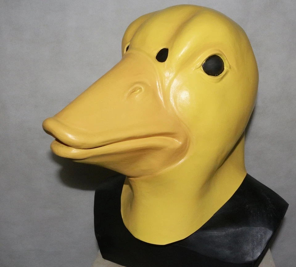 Máscara de Pato AMARILLO Látex Vestido Elegante Disfraz Animal Estanque Pájaro Vida Silvestre Tamaño Adulto Foto 3 de 3