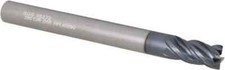 SGS 36372 Carbide Corner Radius End Mill: 1/4" Diam, 1/2" LOC, 4 Flute