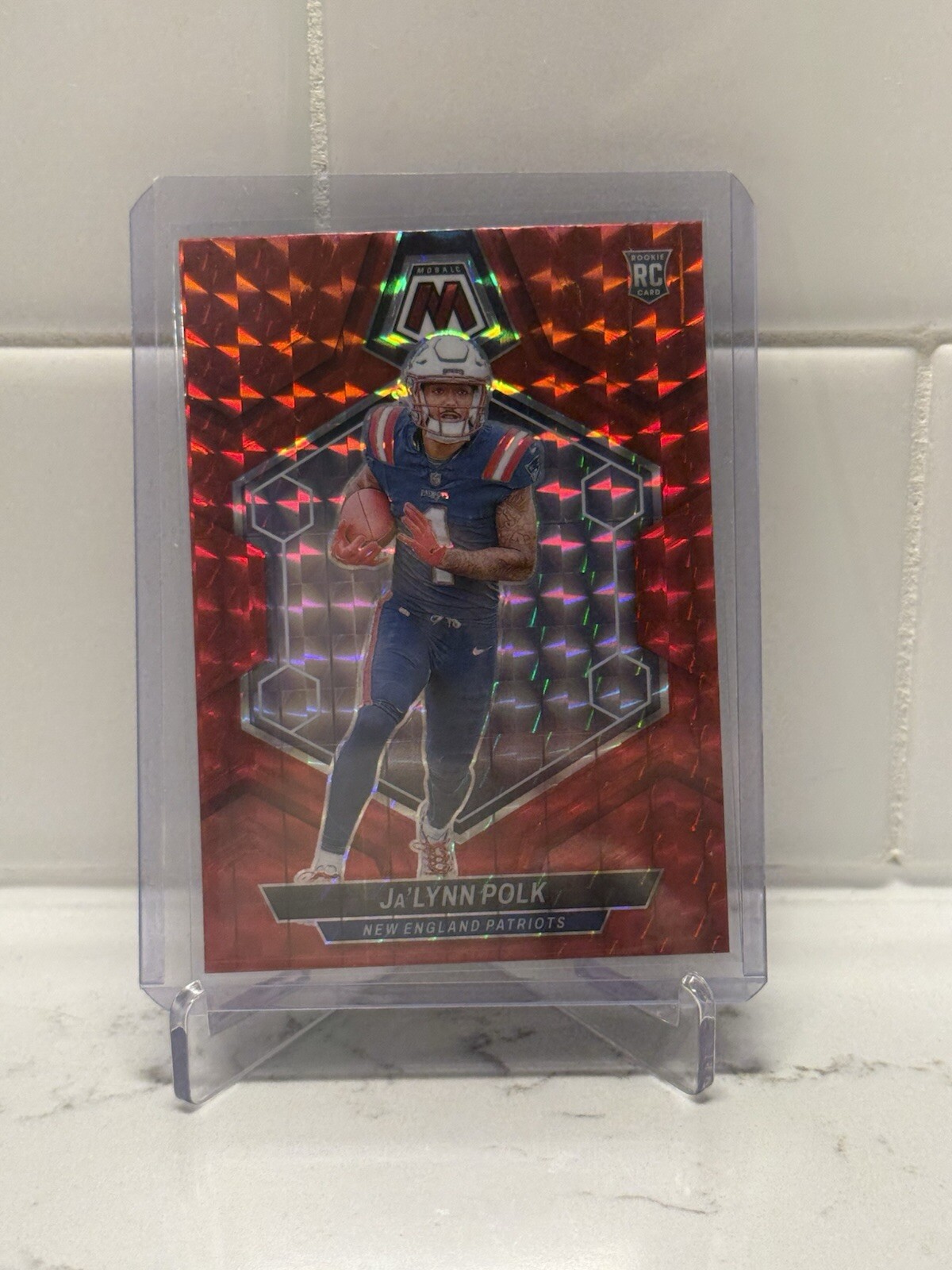 2024 Panini Mosaic - Rookies Red Mosaic Prizm #337 Ja'Lynn Polk (RC)