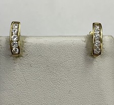 Pretty 14k Yellow Gold CZ Women's Huggie Hoop Earrings