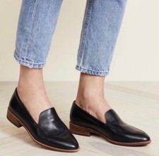 Madewell Loafers Womens 7.5 Black Leather Frances Flats Casual Slip On Shoes