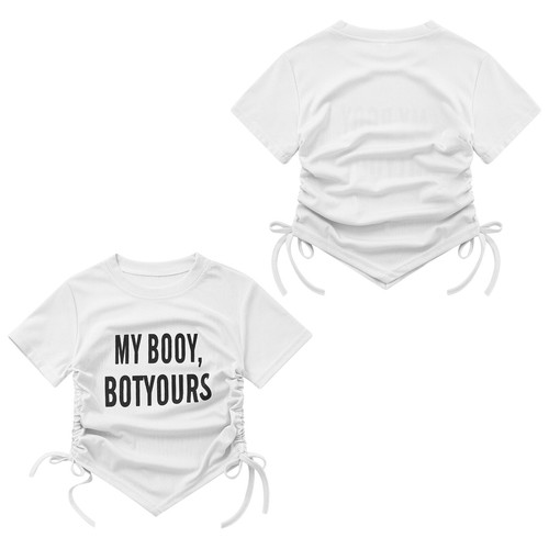 Kids Girls Pullover Hip-hop Dance Crop Top Letter Print Sweatshirt Workout Tees - Picture 23 of 32
