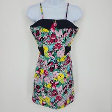 Plenty by Tracy Reese Floral Mini Dress 0 Strapless Geo Checkered Print Sheath