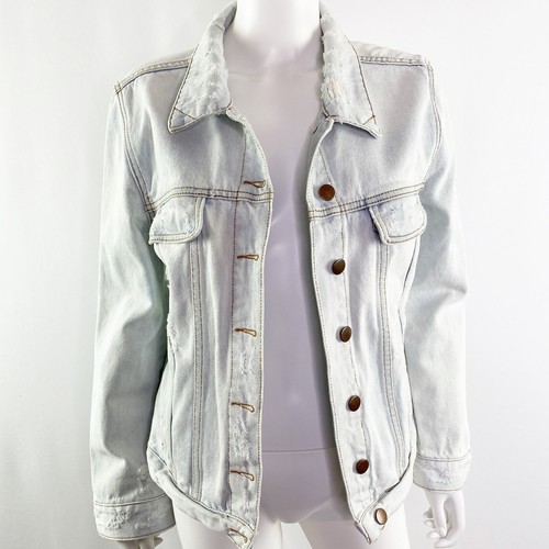 Blue Distressed Denim Jeans Jacket | eBay