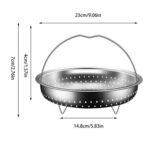 Stainless Steel Steamer Basket with Handle - Multifunctional Pot Accessory - Picture 11 of 14
