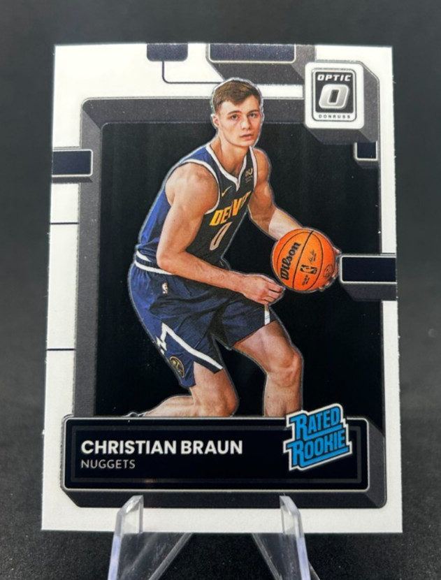 Christian Braun 2022-23 NBA Panini Optic Base Rated Rookie RC #238 Nuggets