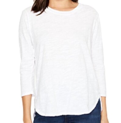 FRESH PRODUCE XSmall White Jersey Cotton Catalina 3/4 Sleeve Top $55 NWT New XS