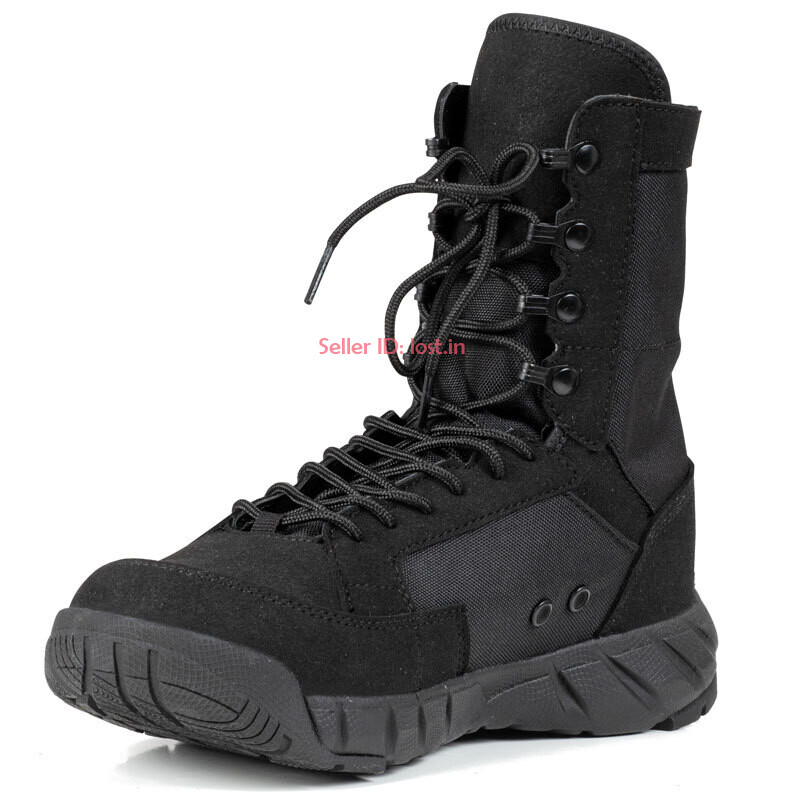 ⚡ Men\'s Bright Black Combat Suede Leather Lightweight Military Work Desert Boot Amazon.com: FREE SOLDIER Men main image 4