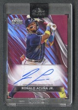 2024 Topps Chrome Black Ronald Acuna Jr Red Refractor Auto /5 #CBA-RA