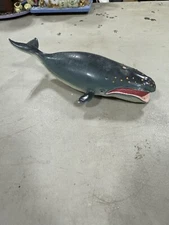 Right Whale Ocean Marine Figurine Toy 8" Rubber Gray White Figurine Solid C5