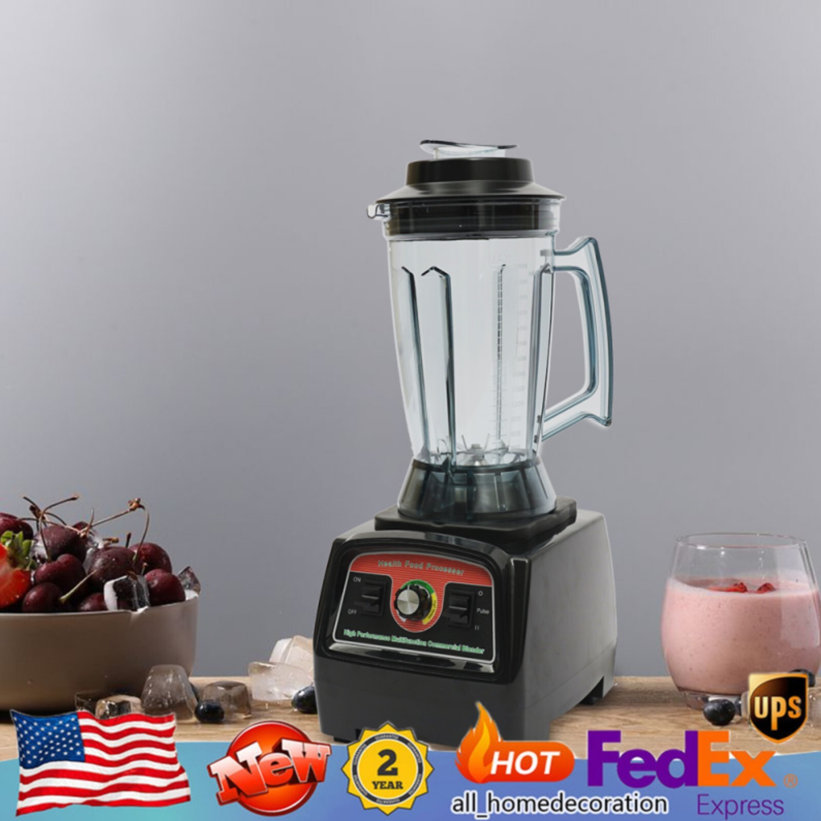 2800W 4L Heavy Duty Commercial Blender for Smoothies Juices and Shakes  