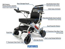 2021 FOLD N FLY MOST PORTABLE COMPACT WORLDS LIGHTEST FOLDING POWER WHEELCHAIR 