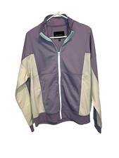 Spirit Jersey Women's Size Small Purple Ivory Colorblock Full Zip Oversized New