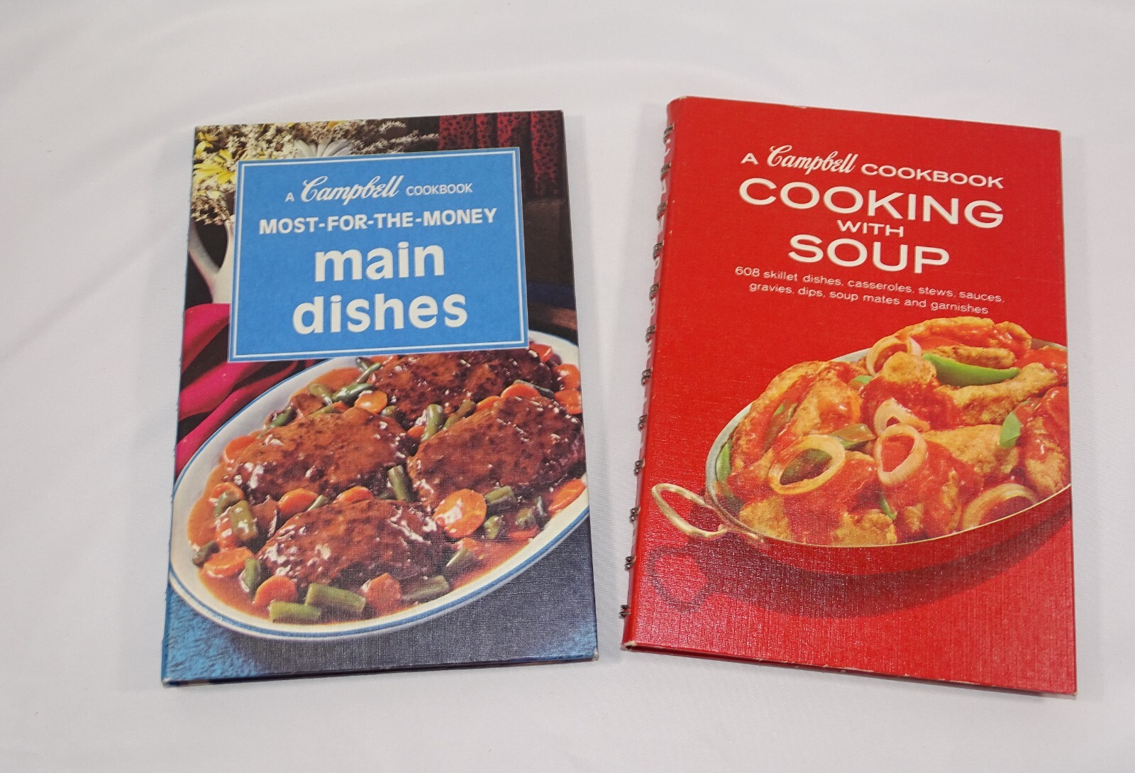 Vtg 1970's Campbell Cookbook Lot of 2 Cooking W/Soup Most for Money Main Dishes