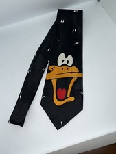 Vintage Looney Tunes Neck Tie Daffy Duck Looney Tunes Mania Mens 90s Black Tie
