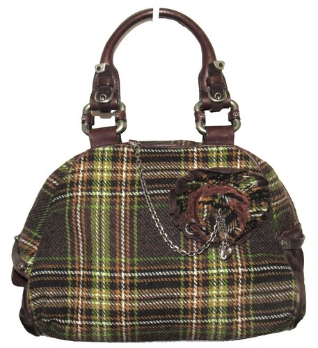 Juicy Couture Backpack Plaid Print Small Mini Gold Logo 