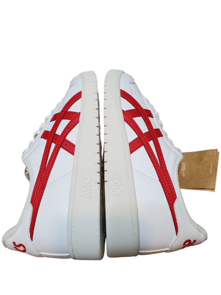 Asics Sneakers Mens Size US 8.5 White Red Synthetic Leather