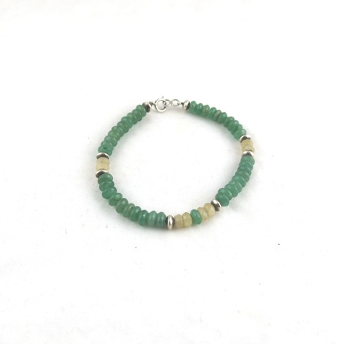 Jade 925 Sterling Silver Bracelet 8"