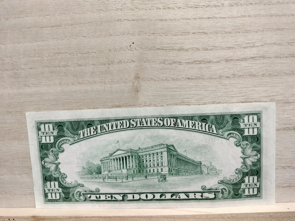 1950 A $10 US Federal Reserve Notes X5 Consecutively Numbered - Image 3 of 4