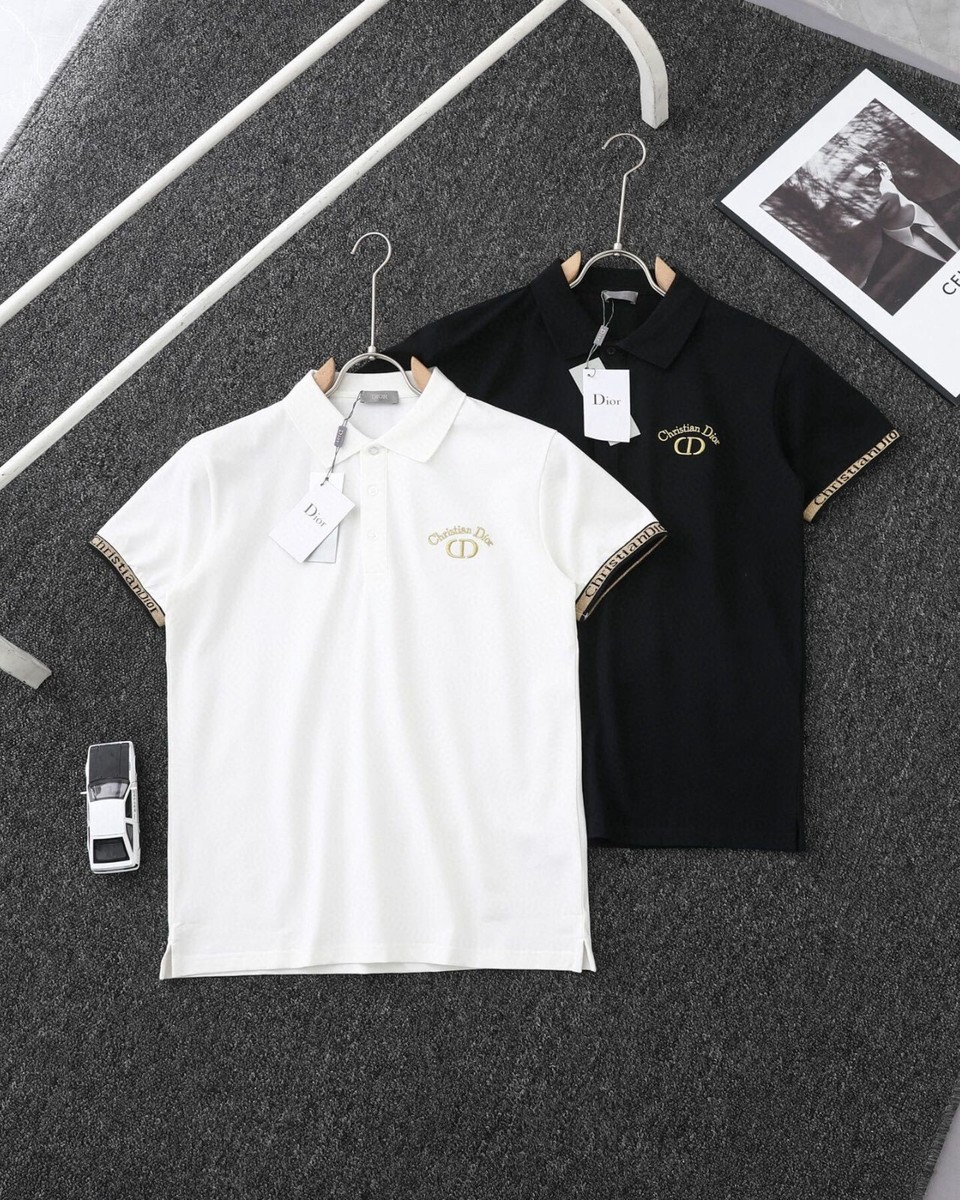 Dior Embroidered CD Collar Polo T-shirt | eBay