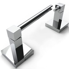 Toilet Paper Holder Chrome Double Post Pivoting Square Tissue Holders Roll Ho...